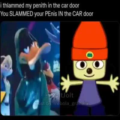 I slammed my penis in the car door.