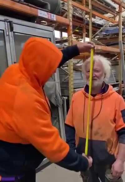 Just going to measure you alright.