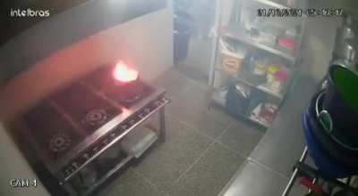 When you try to put out an oil fire...