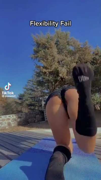 Checking her flexibility