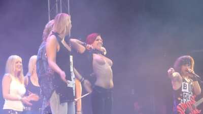 Steel Panther Fan Flashing At Concert