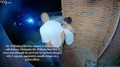 Corinth Police fire at man stepping off his porch, asking officers to leave his property. Shootout ensues. No fatalities.