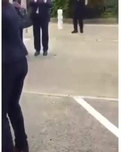 French president Emanuel Macron gets bitch slapped during Southern France tour