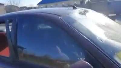 Russian soldiers shot an old Ukrainian couple who were driving home.