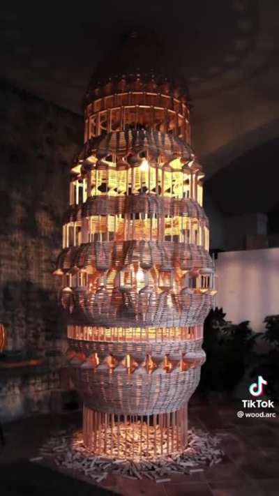 Incredible stacked wooden structure