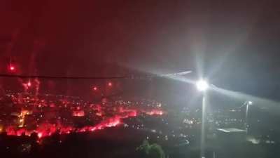 Celebration of Albanian Independence Day in Tetova, North Macedonia.