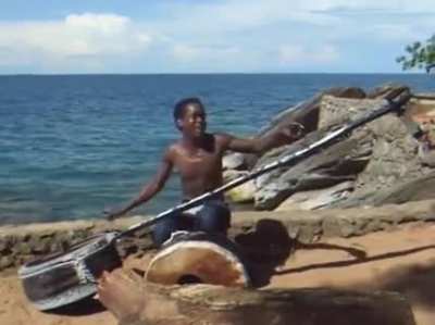 Gaspar Nali, an extremely talented dude, made his instruments out of recycled materials. Even the strings on his guitar are made from the wires inside of tires. His music is incredibly awesome.