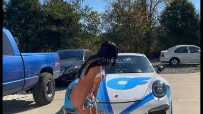 So I established I can squirt over a car hood……..