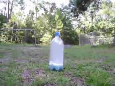 HCl + aluminum foil in a 2L bottle