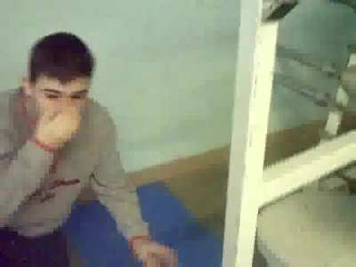 Kid vs. punching bag