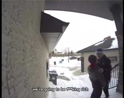 These two kids offered to shovel the neighbors driveway for $20 and their reaction was priceless.