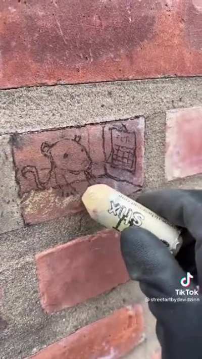 Street art on brick
