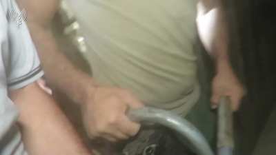 IDF shows footage captured from Hamas showing them building the big tunnel unearthed today
