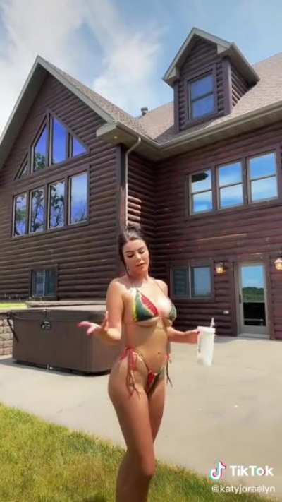 Showing her body off
