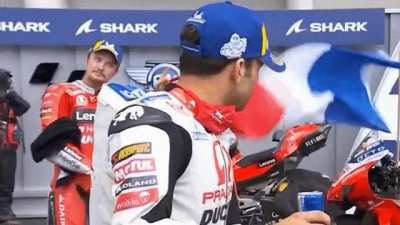 Jack Miller tells off Fabio Quartararo then gets scared by the French flag