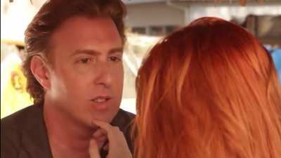 Two hot babes chatting up a guy