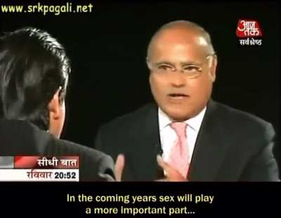 This is why I’ll forever be an SRK simp 😍 Look at his wit when Prabhu Chawla tries to pose an awkward question