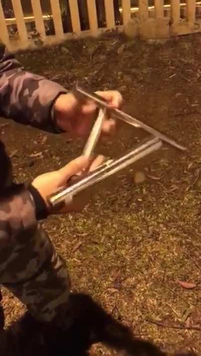 He made a shotgun using a table leg
