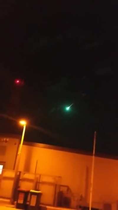 A green meteor off the coast of Australia
