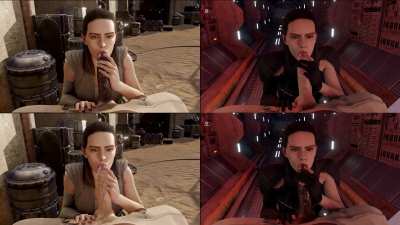 Rey sucking cock [Credits: pewposterous]