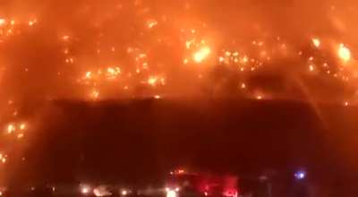 Huge dump yard fire, it's still burning. Delhi, India. 28 April 2022.