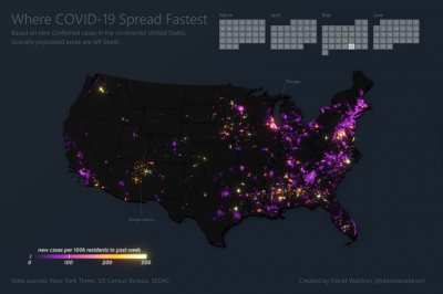 Watch COVID-19 spread throughout the continental United States [OC]