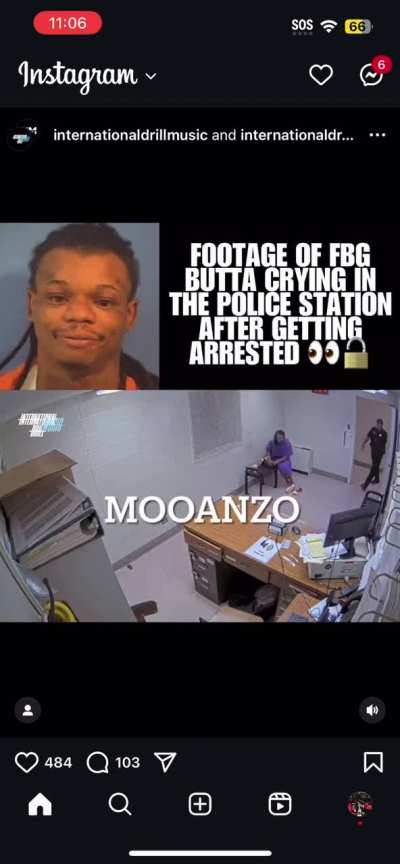 Fbg butta crying again 🤦🏾‍♂️<wbr>🤦🏾‍♂️<wbr>😂😂😂😂 in police station 