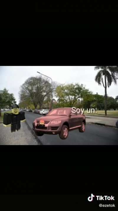 El coche del pelo azul