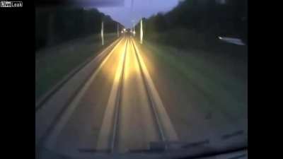 Deer gets hit by a train (not a wholesome 100 chungus moment)