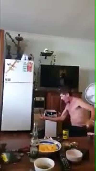 Trying to do a knife trick...