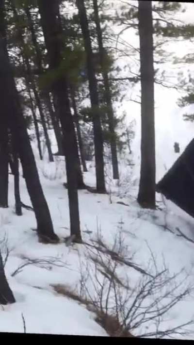 Driving a Jeep down a bumpy hill