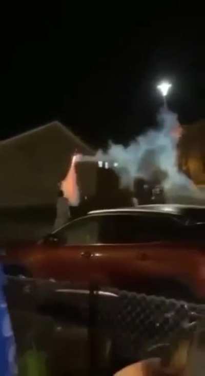 Idiot holding a firework