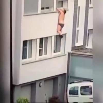 Definitely overestimated his parkour skills