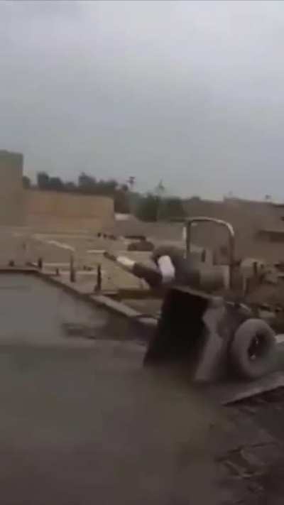 Worker flips pouring concrete
