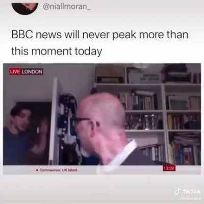 Boy enters room during interview