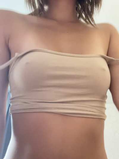Your petite girl likes to play with her cute titties