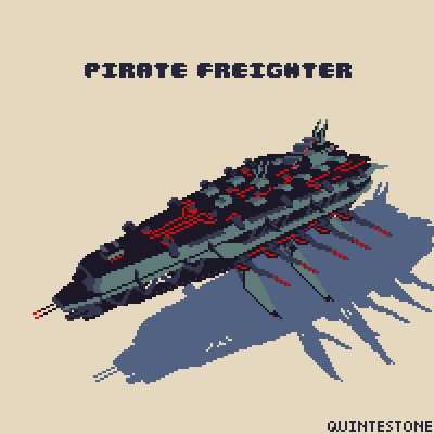 Pirate Freighter Pixel Art