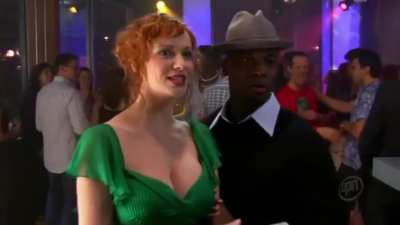 Dancing in green dress
