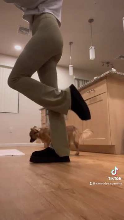 Trying on new shoes