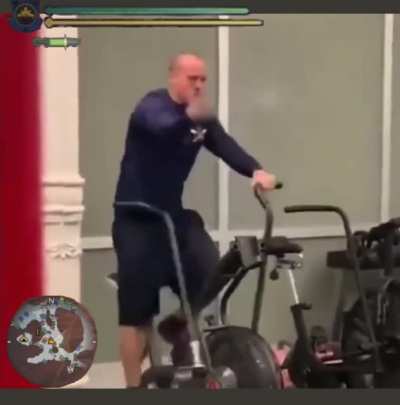 Hunter at the gym
