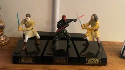 5 year old me would be proud. Just received Darth Maul in the post to complete my Duel of the Fates money box set.