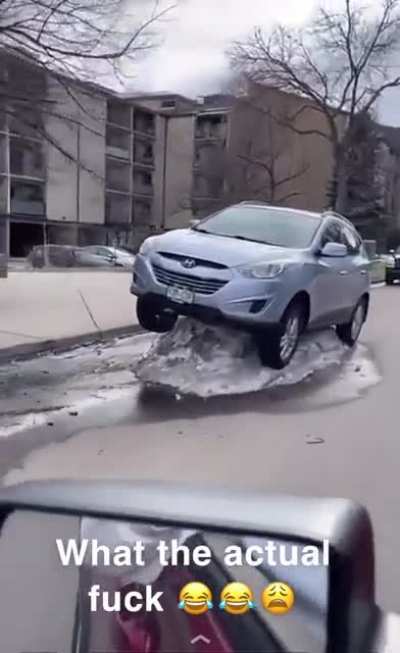 “Going to be a few minutes late, my parking spot has to melt”