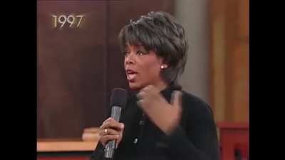 Homophobic woman cried after Oprah disagreed with her views.