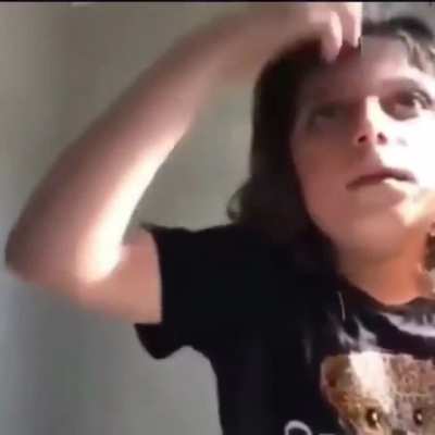 To cut her own bangs
