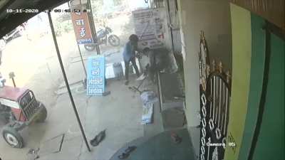 Tractor rams a man in India