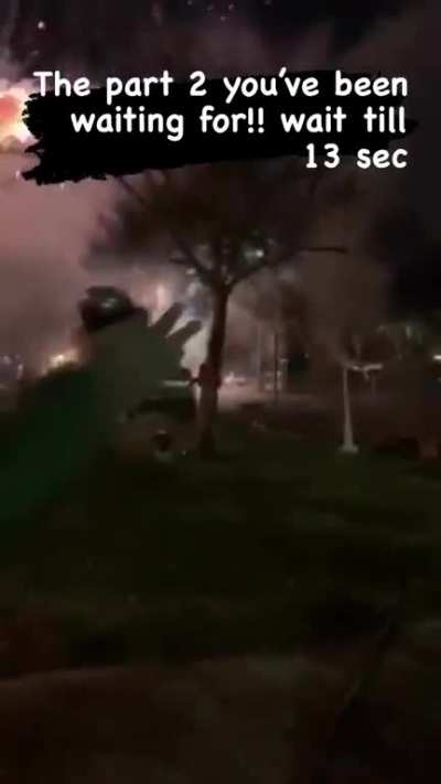 Fireworks in the middle of the street 