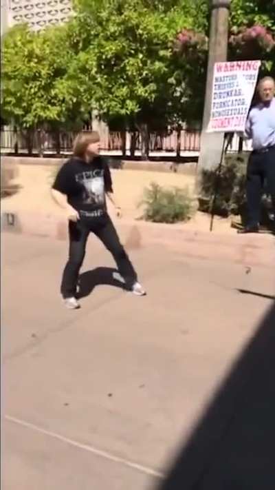 Arizona State University student has a meltdown and proceeds to assault religious protestors on campus
