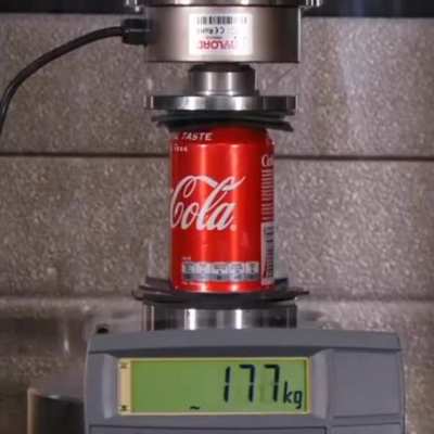 How much weight can a soda can hold?