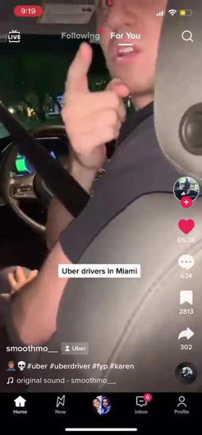 Uber driver owns passenger