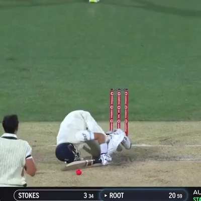 Man getting hit by cricket ball